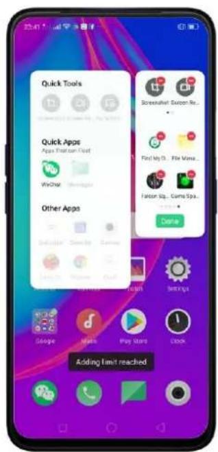 Realme C2 - The tools and apps available for Smart Sidebar - 3