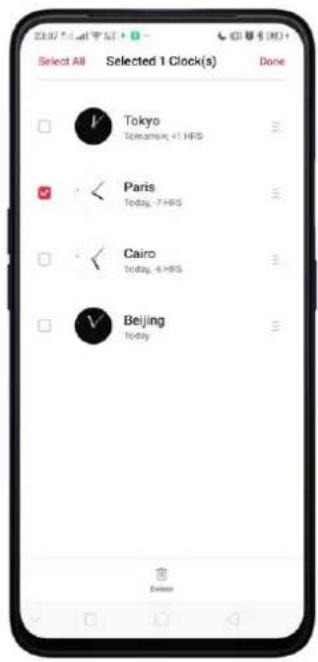 Realme C2 - Add and view clocks for locations around the world - 5