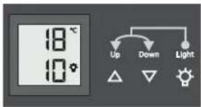 18 °C 10 °C Up Down Light