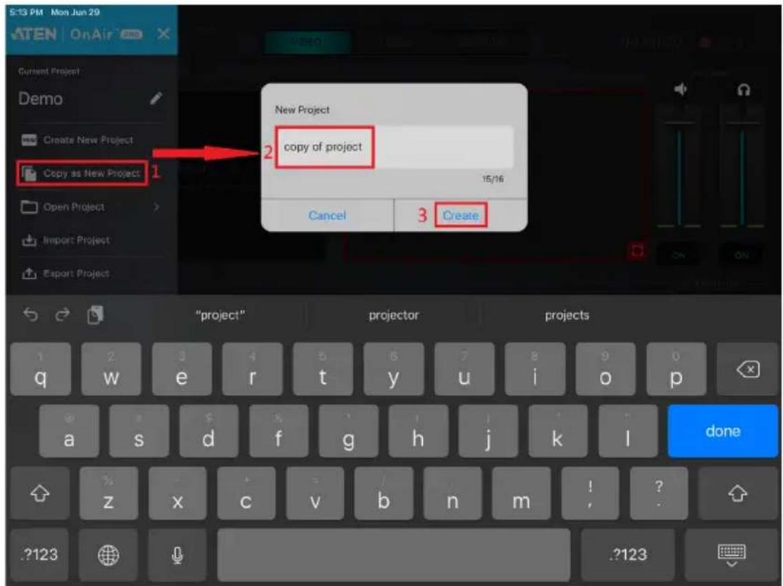 ATEN UC9040 - Tap Create New Project. - 1