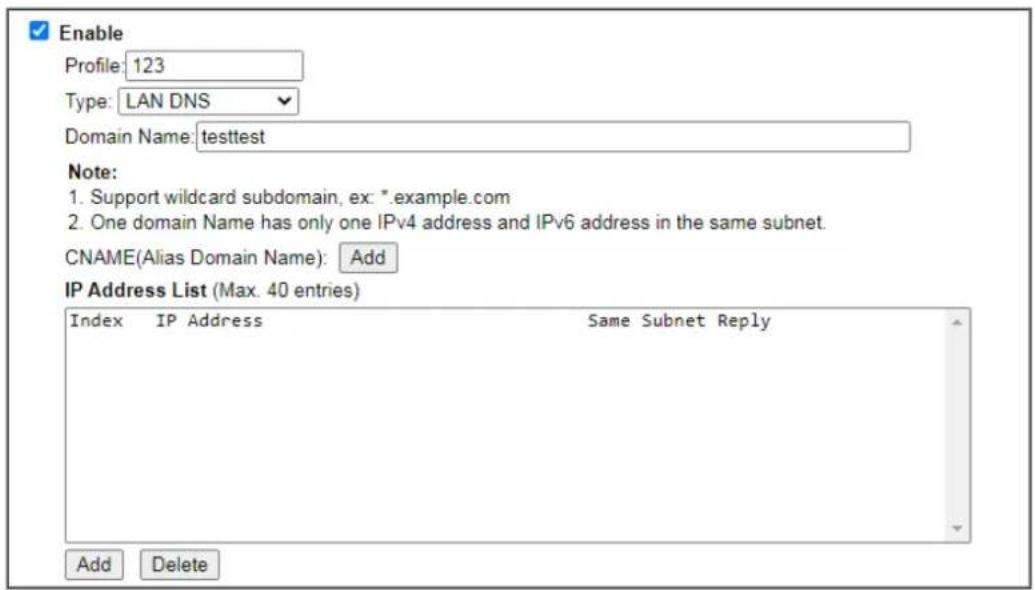 Draytek Vigor 3910 - II-5-2 LAN DNS / DNS Forwarding - 3