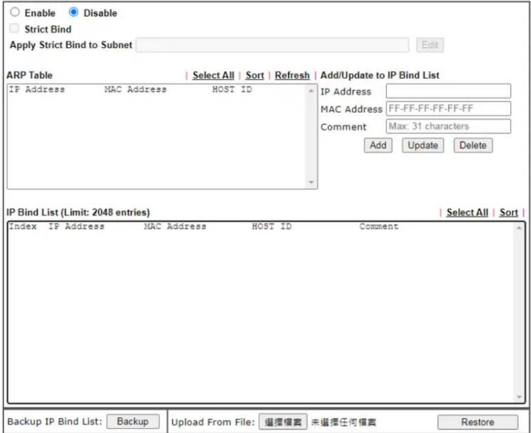 Draytek Vigor 3910 - Bind IP to MAC - 1