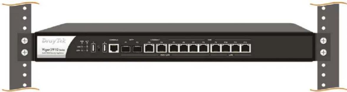 Draytek Vigor 3910 - I-2-2 Rack-Mounted Installation - 3