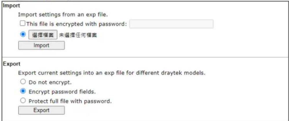 Draytek Vigor 3910 - V-1-7 Configuration Export - 1