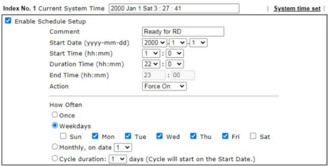 Draytek Vigor 3910 - II-5-4 Schedule - 2