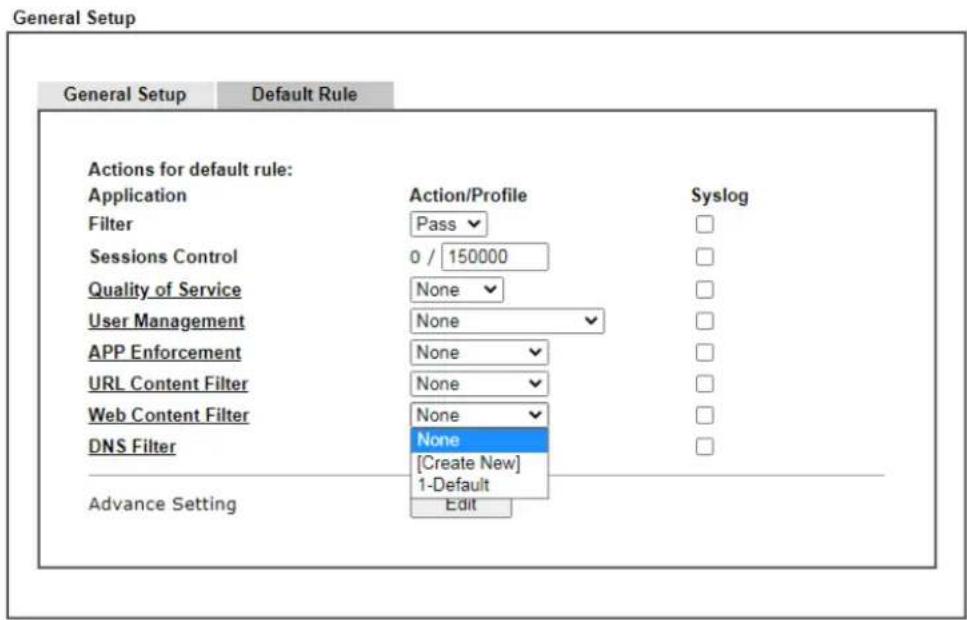 Draytek Vigor 3910 - Via Web Content Filter - 2