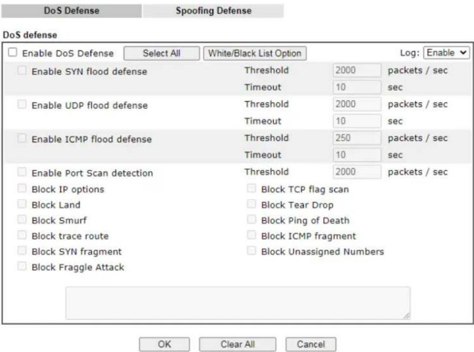 Draytek Vigor 3910 - IV-1-3 -1 DoS Defense - 1