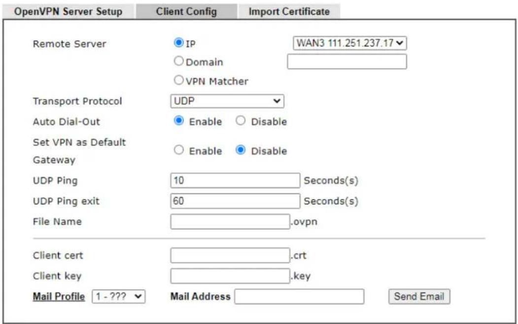 Draytek Vigor 3910 - III-1-7-2 Client Config - 2