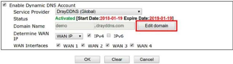 Draytek Vigor 3910 - Modify DrayDDNS Domain Name - 1