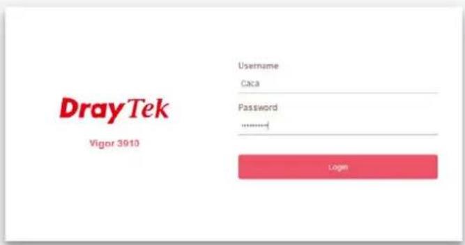 Draytek Vigor 3910 - Landing page: - 3