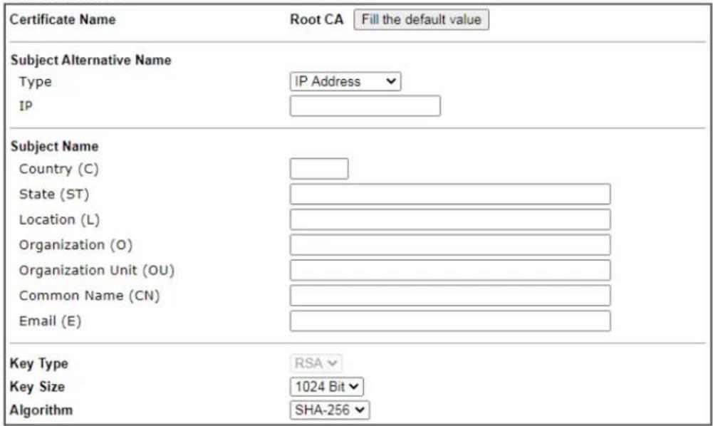 Draytek Vigor 3910 - Creating a RootCA - 1