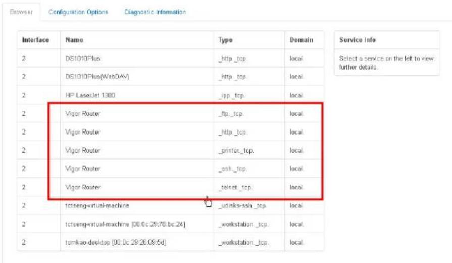 Draytek Vigor 3910 - DNSSD for Firefox - 1
