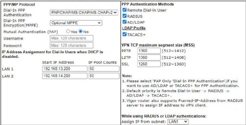 Draytek Vigor 3910 - III-1-2 PPP General Setup - 1