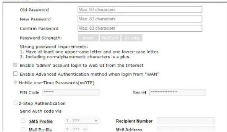 Draytek Vigor 3910 - I-4 Changing Password - 1
