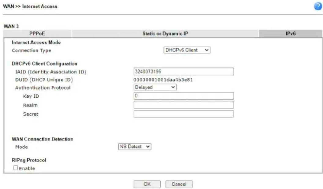 Draytek Vigor 3910 - II-2-2-7 Details Page for IPv6 – DHCPv6 Client - 1