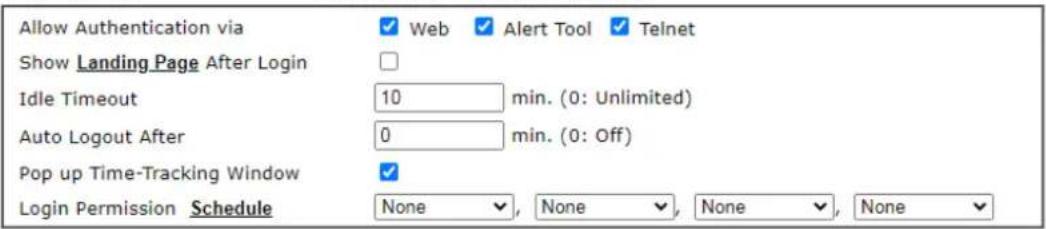 Draytek Vigor 3910 - Login Settings User Online Status : Block/ Unblock - 1