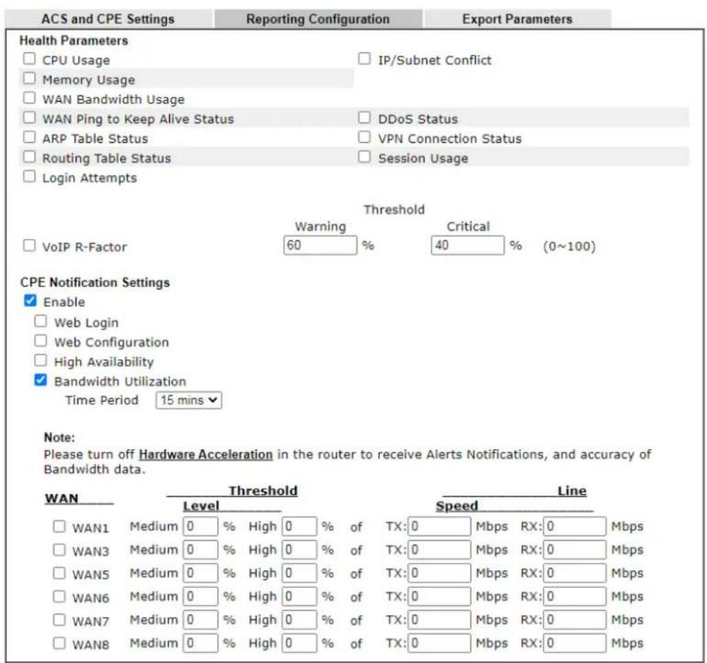 Draytek Vigor 3910 - V-1-2-2 Reporting Configuration - 1