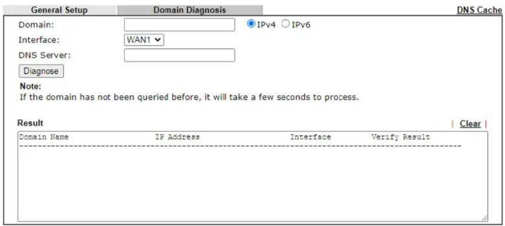 Draytek Vigor 3910 - II-5-3-2 Domain Diagnose - 2