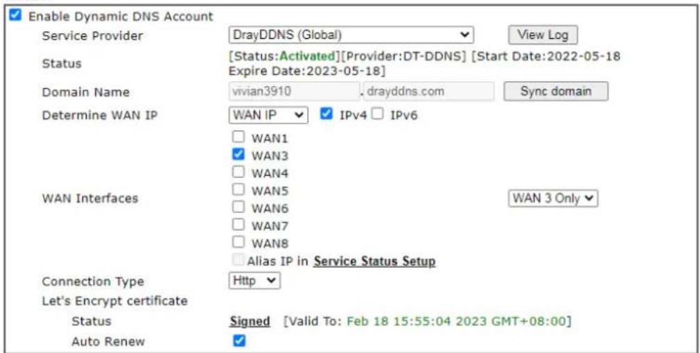Draytek Vigor 3910 - DrayDDNS Settings - 1