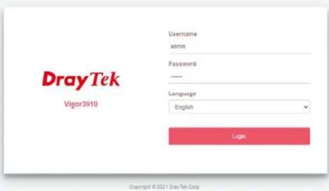 Draytek Vigor 3910 - I-4 Changing Password - 3
