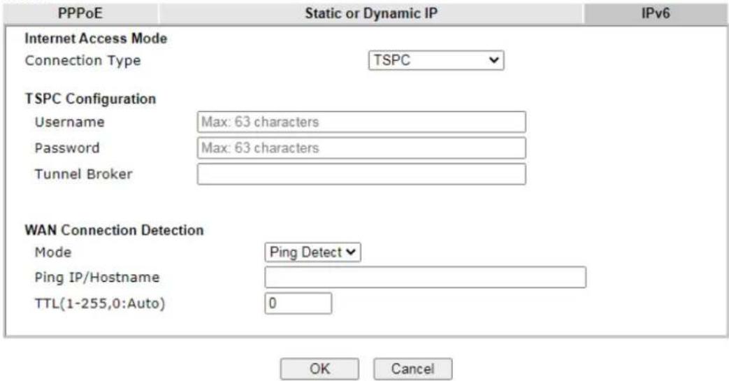 Draytek Vigor 3910 - II-2-2-5 Details Page for IPv6 – TSPC - 1