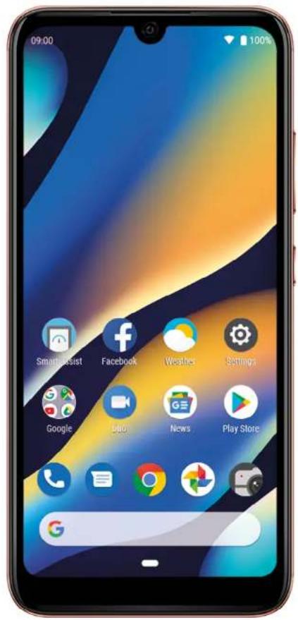 09:00 100% Smart Assist Facebook Weather Settings Google Duo News Play Store