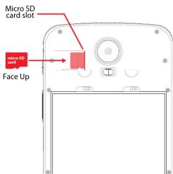 Micro SD card slot Face Up