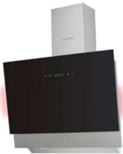 Exterior view of a modern kitchen air conditioner unit with a black smoke cover (no text or symbols visible)
