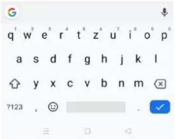 q¹ w² e³ r⁴ t⁵ z⁶ u⁷ i⁸ o⁹ p⁹ a s d f g h j k l y x c v b n m ?123 , 😊 . ✓