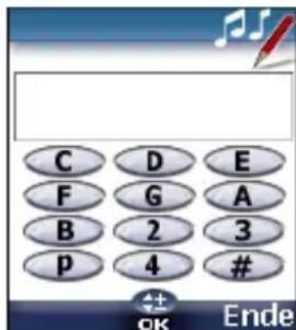 C D E F G A B 2 3 p 4 # OK Ende