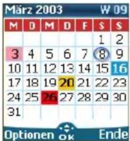 März 2003 W 09 M D M D F S S 1 2 3 4 5 6 7 8 9 10 11 12 13 14 15 16 17 18 19 20 21 22 23 24 25 26 27 28 29 30 31 Optionen Ok Ende