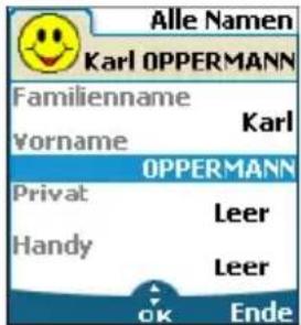 Alle Namen Karl OPPERMANN Familienname Vorname Karl OPPERMANN Privat Leer Handy Leer ok Ende