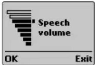 Speech volume OK Exit