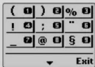 ( 1 ) 2 % 3 ! 4 ; 5 " 6 _ 7 @ 8 § 9 Exit