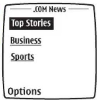 NOKIA 6560 - • EXAMPLES OF WIRELESS INTERNET SITES - 1