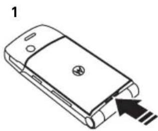 MOTOROLA W385 - instalar la batería - 1