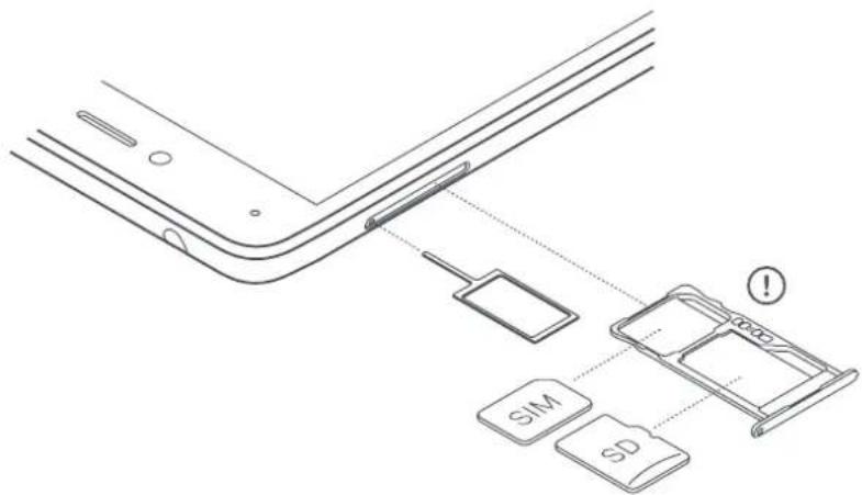 bq Aquaris U2 - Einsetzen/Entfernen der microSD-Karte - 1