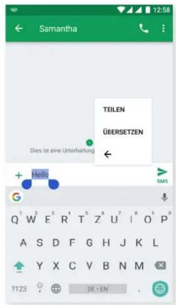 bq Aquaris VS Plus - Textauswahl - 2