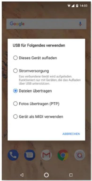 bq Aquaris X2 Pro - Laden des Geräts und Dateiübertragung - 4