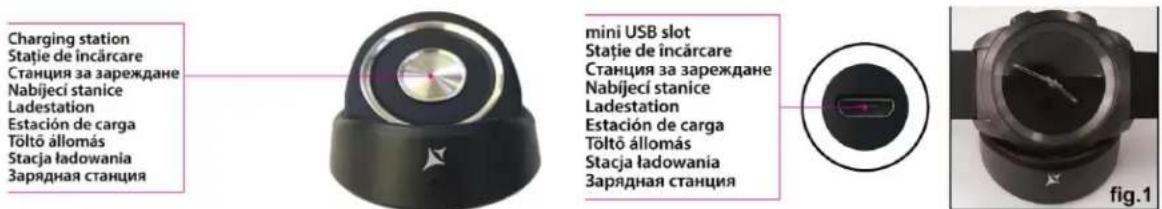 Charging station Stație de încărcare Станция за зареждане Nabijeci stanice Ladestation Estación de carga Tõltõ állomás Stacja ładowania Зарядная станция mini USB slot Stație de încărcare Станция за зареждане Nabijeci stanice Ladestation Estación de carga Tõltõ állomás Stacja ładowania Зарядная станция fig.1