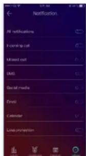 Notification All notifications Forming call Mixed call SMS Social media Email Calendar Update/Preview