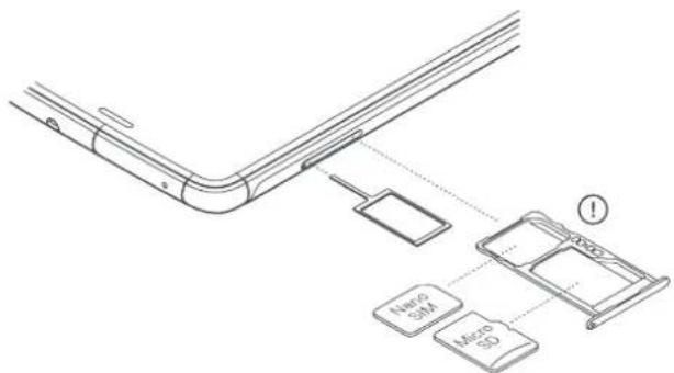 Diagram illustrating a device's internal structure with labeled components: Micro SMA, Micro SD, and an icon indicating a warning or alert.