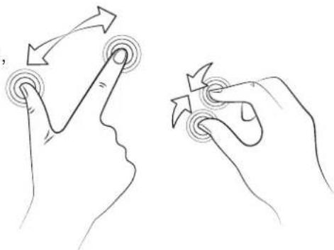 Line drawings of two hands interacting with finger icons, showing finger movement and finger tip (no text or symbols)