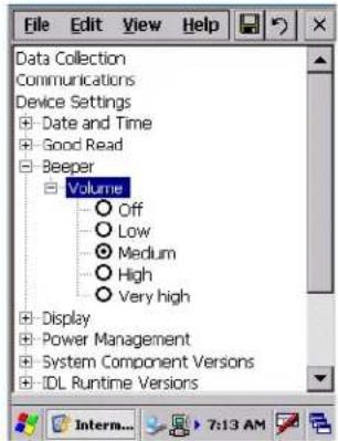 Intermec CK60 - To adjust the volume using the Intermec Settings applet - 1