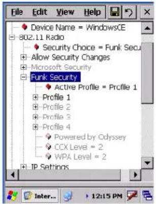 Intermec CK60 - To configure Funk Security - 1
