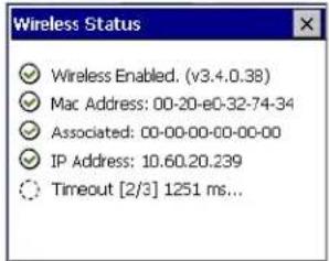 Intermec CK60 - To view the status of the Wireless communications - 1