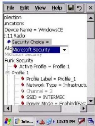 Intermec CK60 - To select Microsoft Security - 2