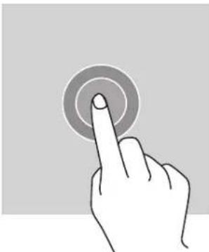 Hand pressing a circular button with concentric rings (no text or symbols)