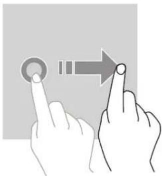Illustration of two fingers pressing a button with an arrow (no text or symbols)