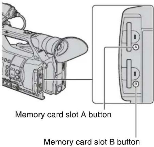 SONY HXR-NX5P - Selecting the memory card slot to be used for recording - 1